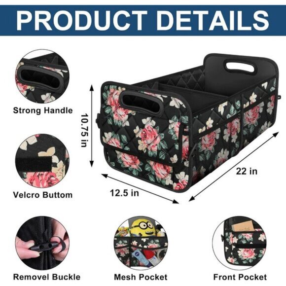 ⚡Men Floral Car Organizers and Storage with 6 Pocket Car Accessoriesizer Trunk - Picture 3 of 6
